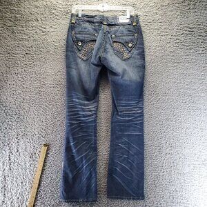 Coogi Jeans Womens Size 7/8 Blue Embellished Rhinestone Pockets Bootcut Denim